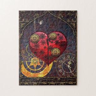 Vintage-Steampunk-Herzen Wallpaper