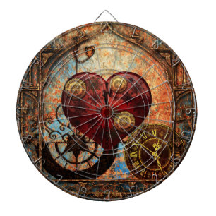 Vintage-Steampunk-Herzen Wallpaper Dartscheibe