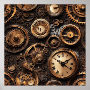 Vintage-Steampunk-Plakat Poster