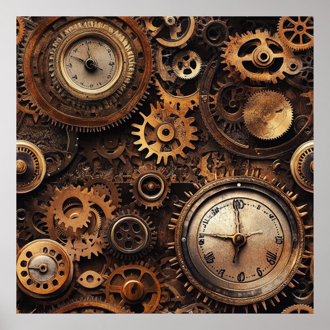 Vintage-Steampunk-Plakat Poster (Vorne)