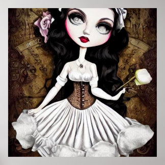 Vintage Steampunk-Puppe in Corset Poster