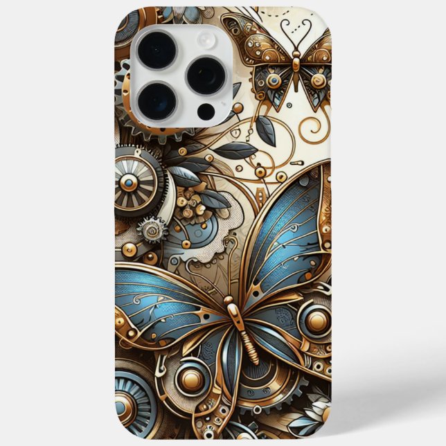 Vintage Steampunk-Schmetterlinge Case-Mate iPhone Hülle (Rückseite)