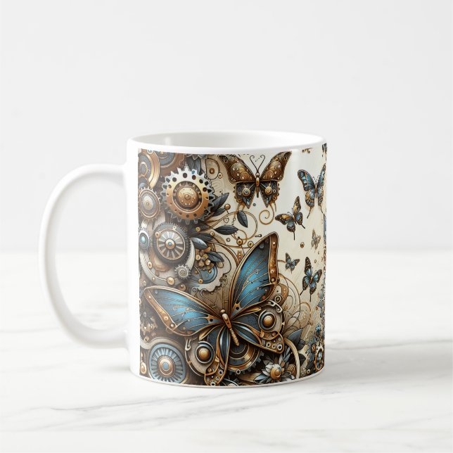 Vintage Steampunk-Schmetterlinge Kaffeetasse (Links)