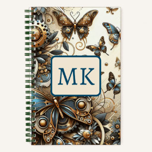 Vintage Steampunk-Schmetterlinge Notizbuch