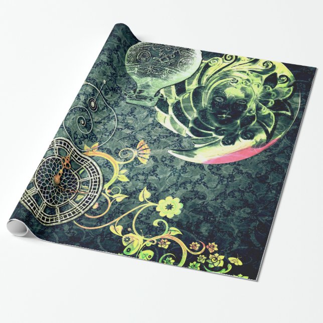 Vintage Steampunk Tapete Geschenkpapier (Ungerollt)