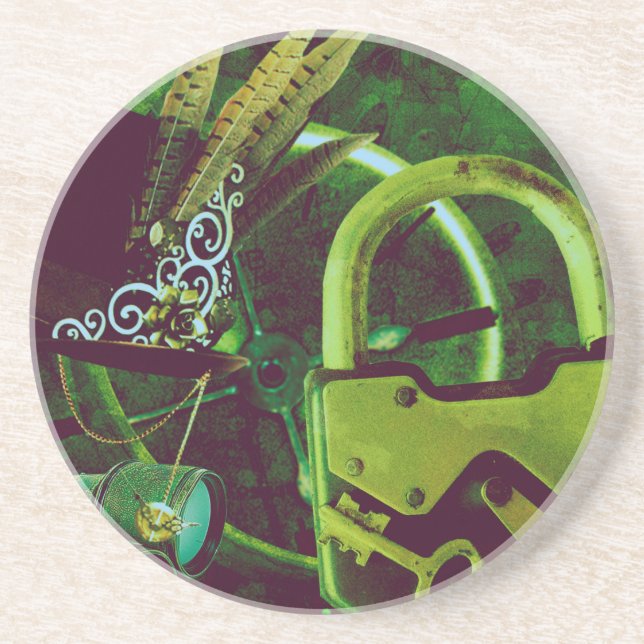 Vintage Steampunk Tapete Untersetzer (Vorne)