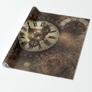 Vintage-Steampunk-Uhren Geschenkpapier