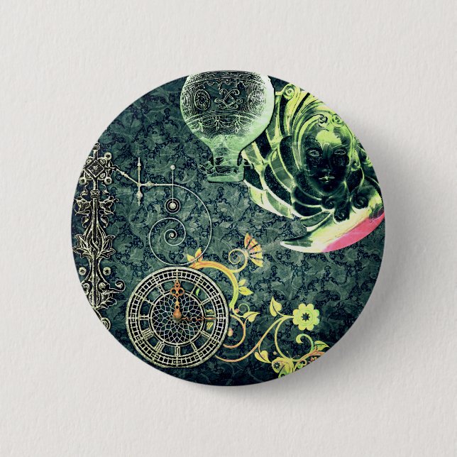 Vintage-Steampunk-Wallpaper Button (Vorderseite)