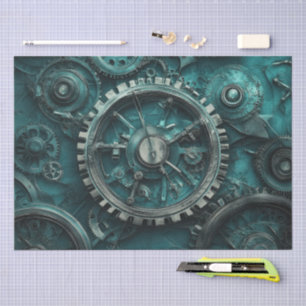 Vintage Steampunk Zahnräder & Uhrwerk Seidenpapier