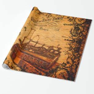 Vintage-Steampunk-Zug Wallpaper Geschenkpapier