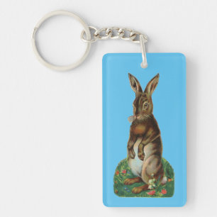 Vintage stehender Hase Schlüsselanhänger