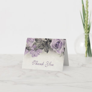 Vintage Sterling Silver Rose Hochzeit Vielen Dank Dankeskarte