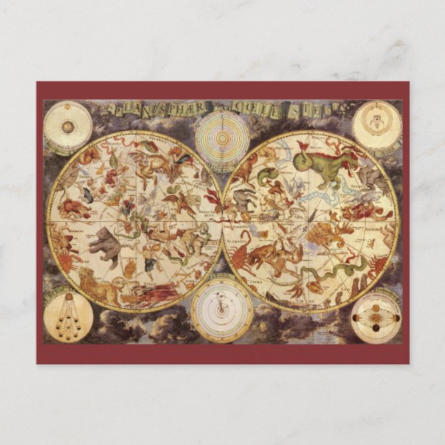 Vintage Sternbilder, Frederik de Wit Postkarte (Vorderseite)