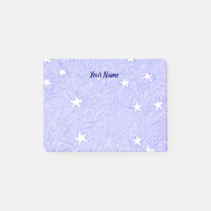 Vintage Sterne Ätzen blaue, weiße Sticknotizen Post-it Klebezettel