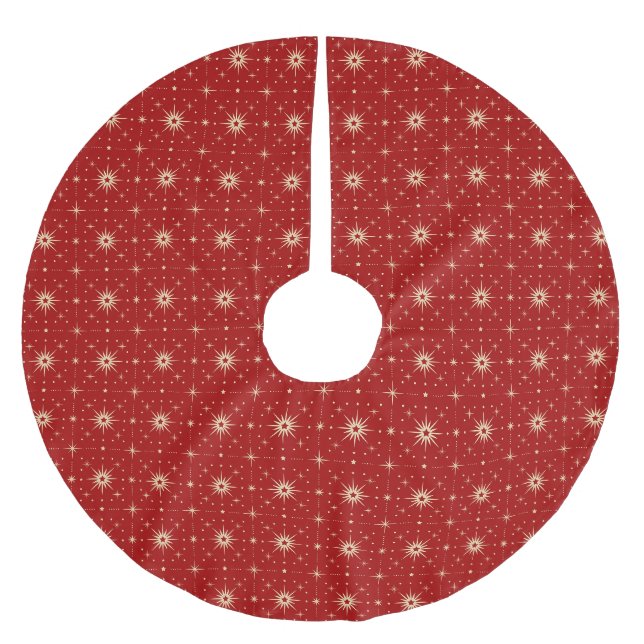 Vintage-Sternenmuster Polyester Weihnachtsbaumdecke (Vorderseite)