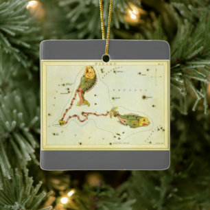Vintage-Sternzeichen Astrologie Fische Sternbild Keramikornament