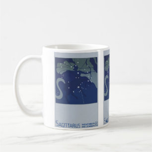 Vintage-Sternzeichen Astrologie Schütze-Konstellat Kaffeetasse