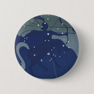 Vintage-Sternzeichen Astrologie Schütze-Sternbild Button