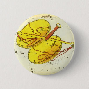 Vintage-Sternzeichen Astrologie Waage Sternbild Button