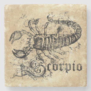 Vintage-Sternzeichen Skorpion Steinuntersetzer