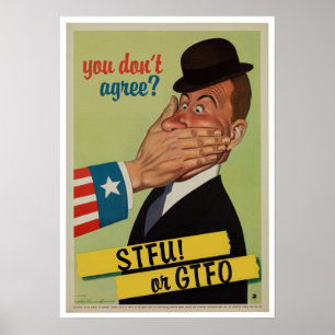 Vintage STFU oder GTFO Poster