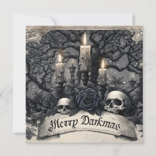 Vintage-Stich einer gotischen Weihnachtsszene Feiertagskarte