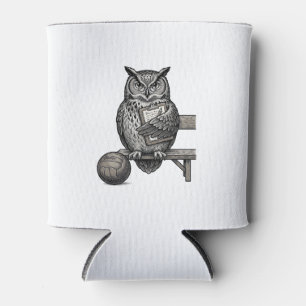 Vintage-Stich-Eule-Fußballtrainer-Shirt-Design_1 Dosenkühler