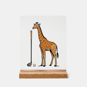 Vintage-Stich Giraffe Golf Vektor T-Shirt Desi Acrylschild