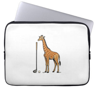Vintage-Stich Giraffe Golf Vektor T-Shirt Desi Laptopschutzhülle
