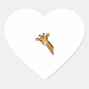 Vintage-Stich Giraffe-Shirt-Design_1 Herz-Aufkleber