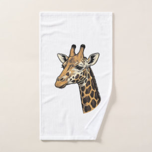 Vintage-Stich Giraffen-Porträt-Shirt-Design (7 Handtuch