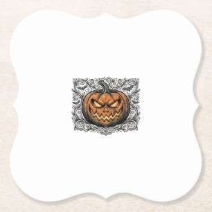 Vintage-Stich Halloween-Kürbis-Shirt-Design_1 Untersetzer