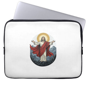 Vintage-Stich Jesus-Berg-Shirt Laptopschutzhülle