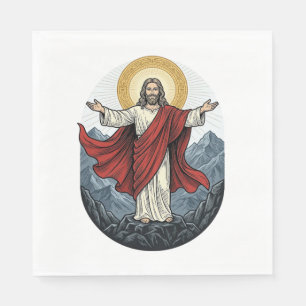 Vintage-Stich Jesus-Berg-Shirt Serviette