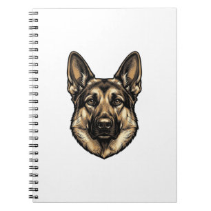 Vintage-Stich-Shepherd-Hund-Vektordesign_1 Notizblock