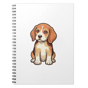 Vintage-Stichillustration Beagle-Welpe Vektor Kuns Notizblock