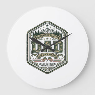 Vintage-Stickerei Dad Mountain Abzeichen Shirt Des Große Wanduhr