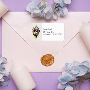 Vintage Stiefmütterchen Adressetiketten