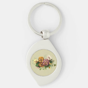 Vintage Stiefmütterchen Bouquet Schlüsselanhänger