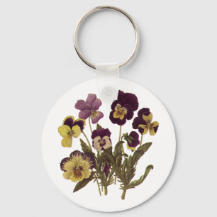 Vintage Stiefmütterchen im Blumengarten Blume Schlüsselanhänger