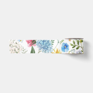Vintage Stil Buntes Blumen Design Satinband