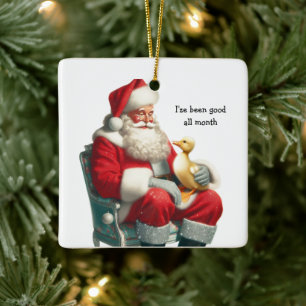 Vintage-Stil-Entenküken-Weihnachtsdekoration Keramikornament