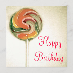VINTAGE-STIL "LOLLIPOP" GEBURTSTAGSKARTE IN FARBE KARTE