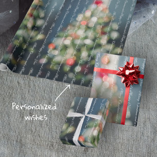 Vintage Stil pastellblaues Weihnachten Geschenkpapier