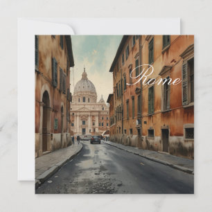 Vintage-Stil Rom Italienische Reise Wasserfarbe Feiertagskarte