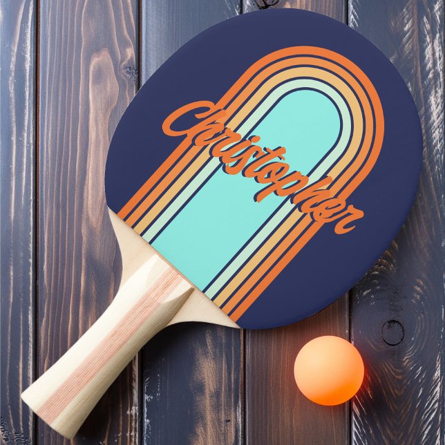 Vintage Stile Streifen mit Namen Tischtennis Schläger (Von Creator hochgeladen)