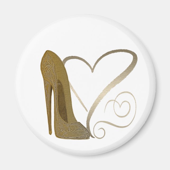 Vintage Stiletto Schuhherzen Magnet (Vorne)