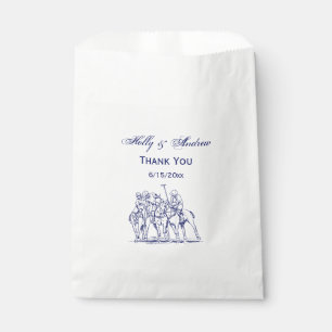 Vintage stilisierte Polospiel-Zeichnung #1 Blau Geschenktütchen
