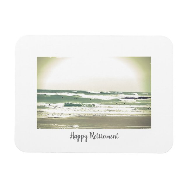 Vintage Stilisierte Surffotografie - Altersvorsorg Magnet (Horizontal)
