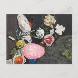 Vintage Still Life Easter Eggs with Classical Art Feiertagspostkarte